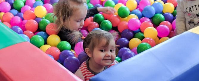 3 Toddlers Playing In a Sprog & Sprocket Ball Pit