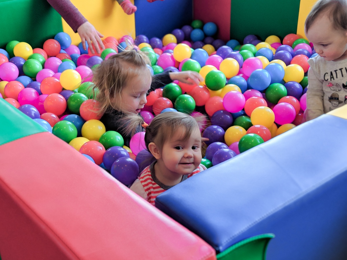 3 Toddlers Playing In a Sprog & Sprocket Ball Pit