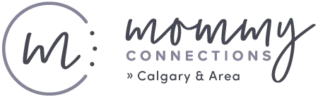 Logo with letter 'm', text reading 'Mommy Connections Calgary & Area'.
